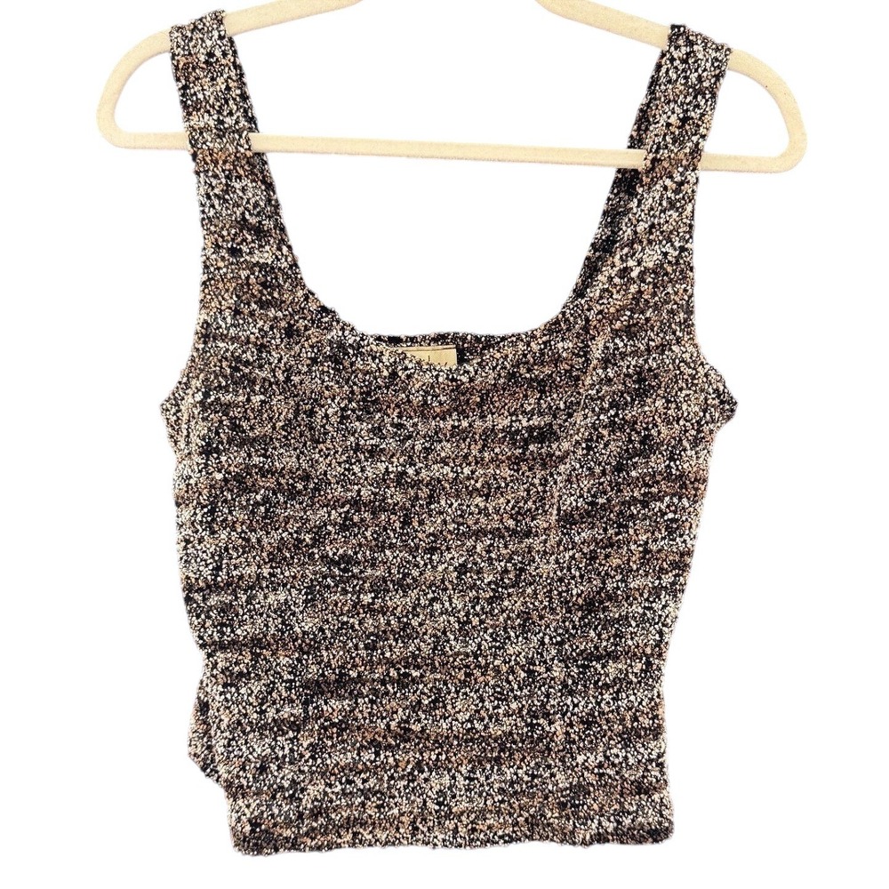 CDW Creative Design Works Fuzzy Bouclé Crop Tank Top Size Med  Y2K Grunge Boho